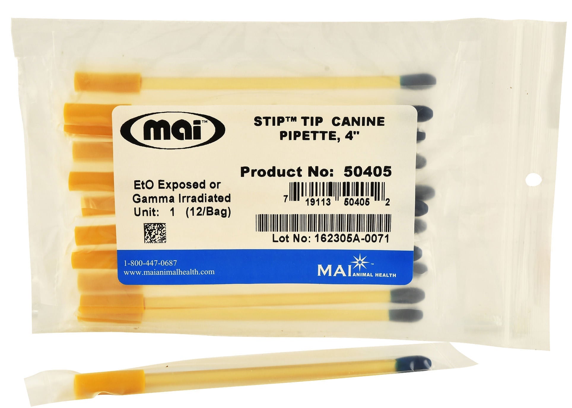 4" Canine STIP Tip Pipette for Artificial Insemination, 12 Pack