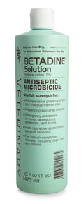 Betadine Antiseptic Solution (Povidone Iodine) Topical Wound Disinfectant for Dogs, Cats & Horses