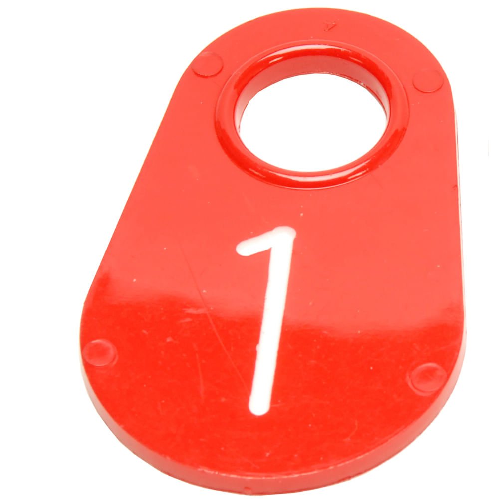 Bock's Red Nylon Numbered Identification Tags, 1-100, Single Tag