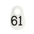 Bock's White Nylon Numbered Identification Tags, 1-100, Single Tag