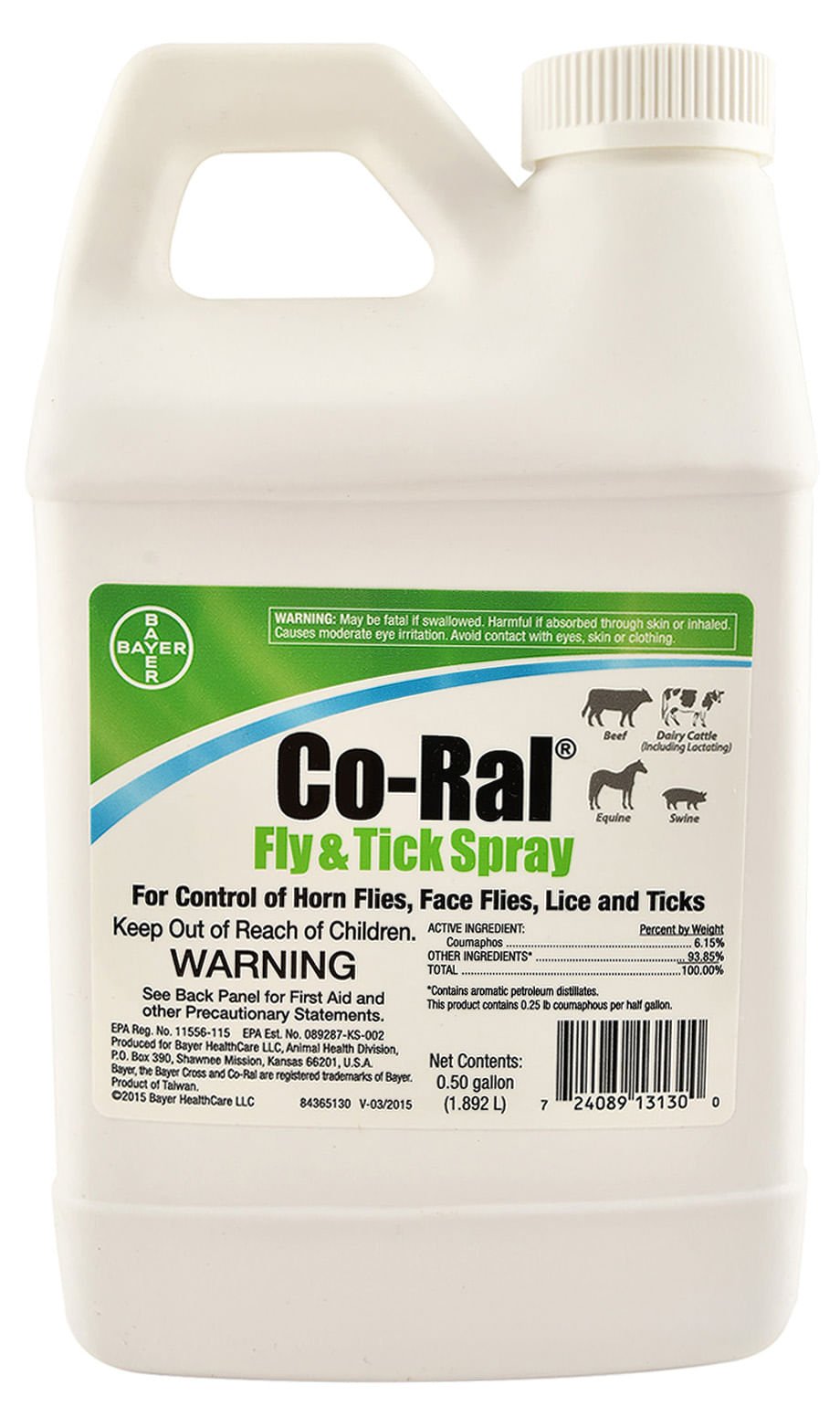 Co-Ral Fly & Tick Spray, 64 oz - Pesticide for Livestock