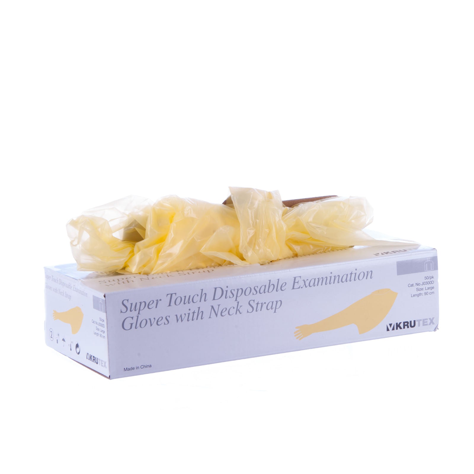 Disposable Whole Arm Veterinary Examination Gloves with Neck Strap, 50 Pack