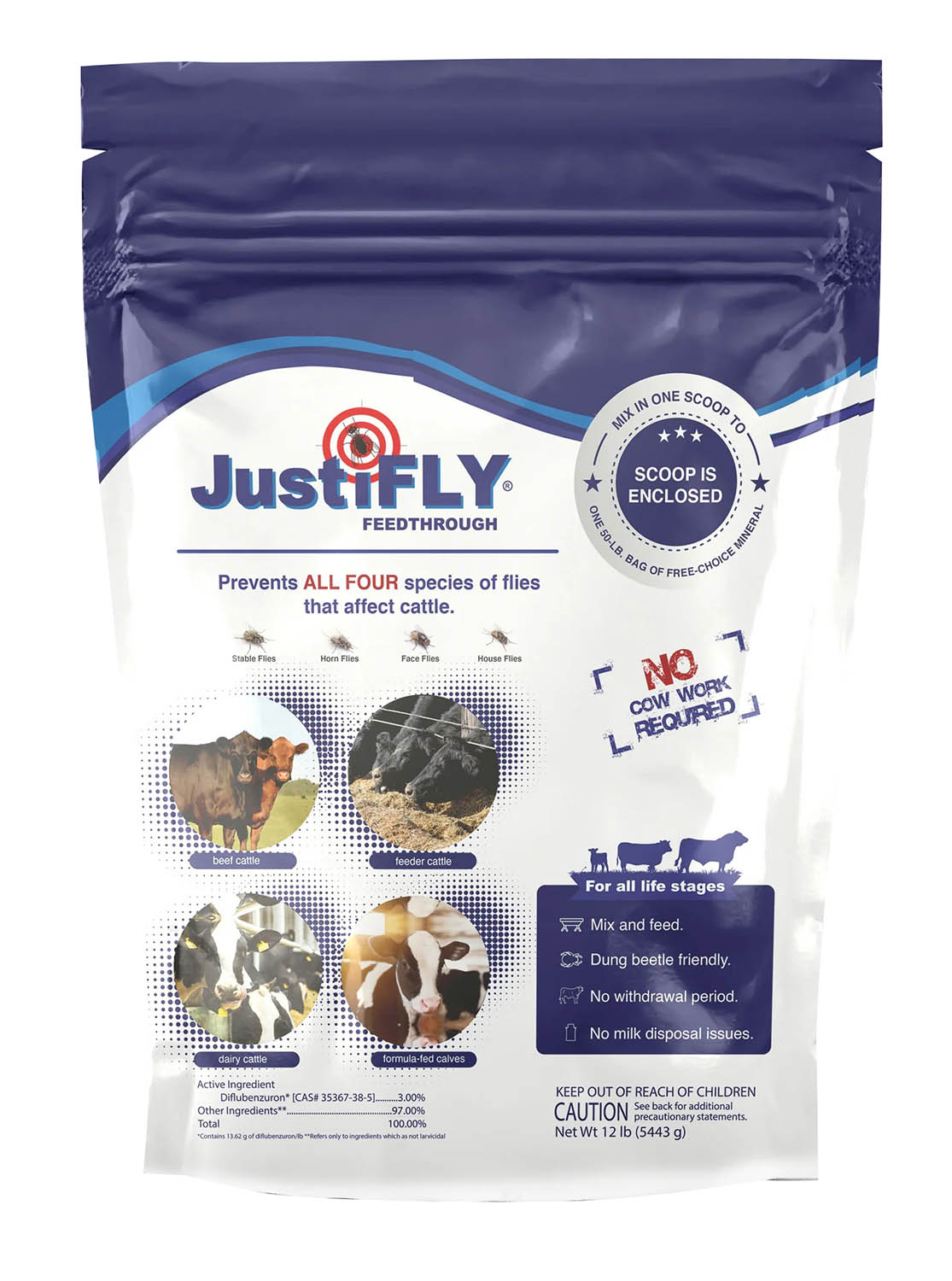 JustiFly 3% Feed-Thru Fly Control with Salt for Cattle
