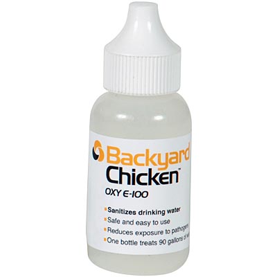 Backyard Chicken Oxy E-100 Drinking Water Additive, treats 90 gallons