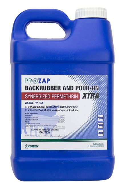ProZap Backrubber & Pour-On Xtra Fly Insecticide, 2.5 gallons