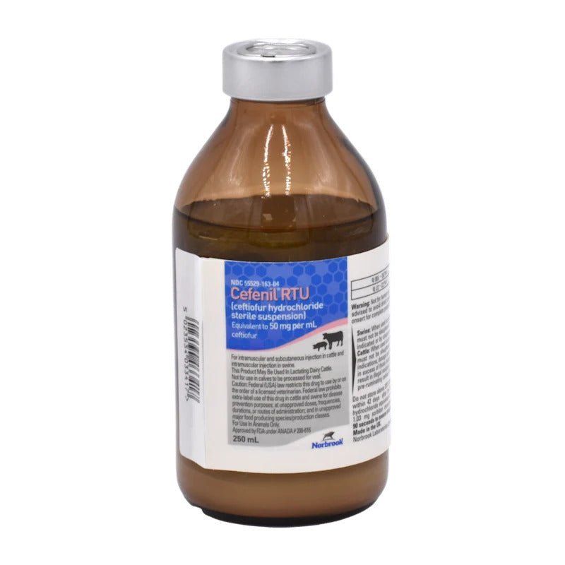 Rx Cefenil RTU (ceftiofur hydrochloride sterile suspension) Injection, 50 mg/mL – Broad-Spectrum Antibiotic for Cattle & Swine