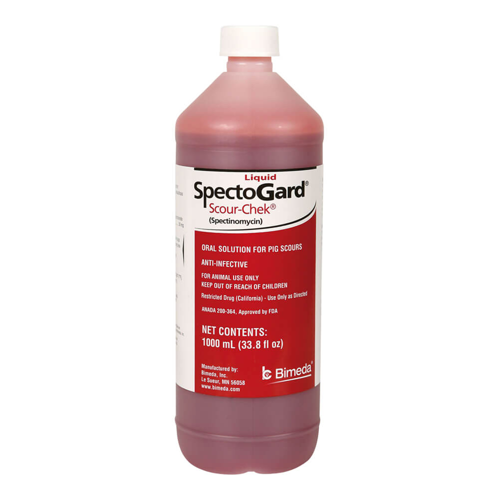 Rx Liquid SpectoGard Scour-Chek (Spectinomycin) Oral Antibiotic for Pig Scours, 1000 ml