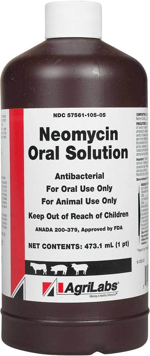 Rx Neomycin (Generic) Oral Solution for Livestock, 473 mL