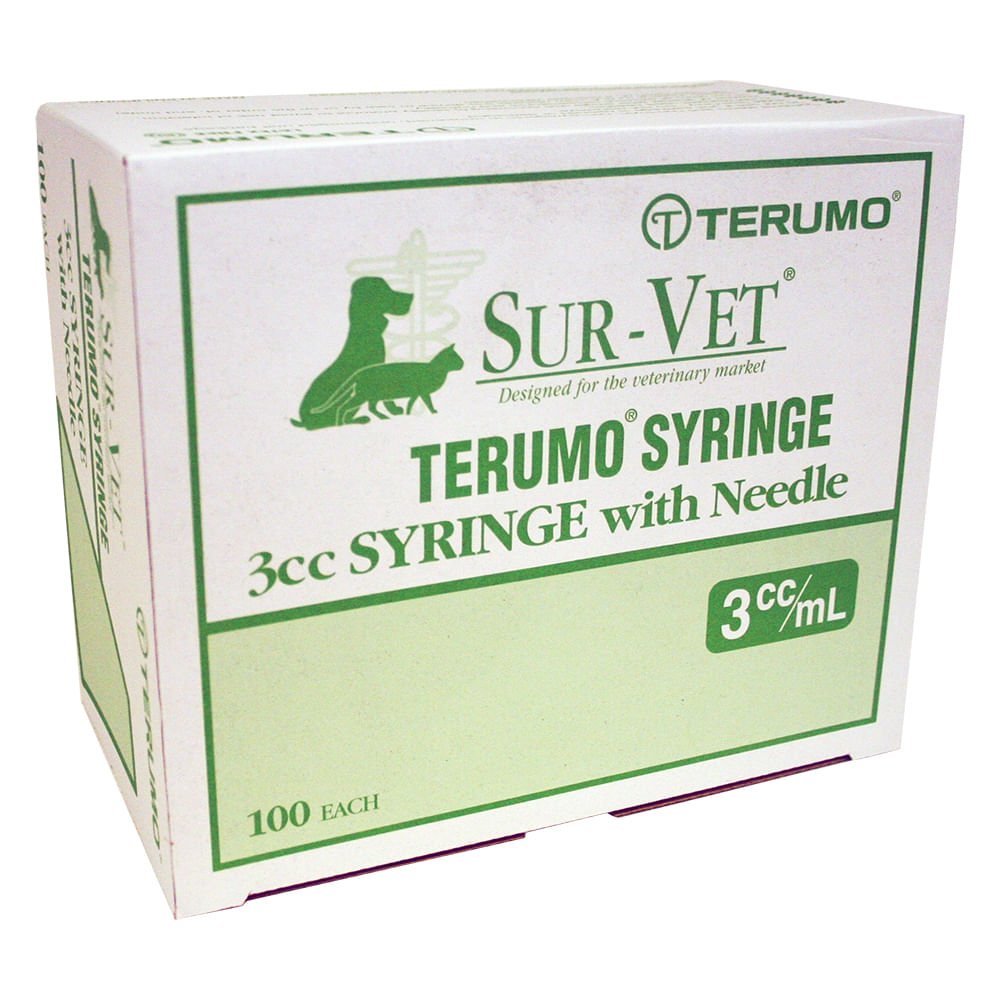 Rx Terumo SUR-VET Luer Slip Syringe with Needle, 100 count