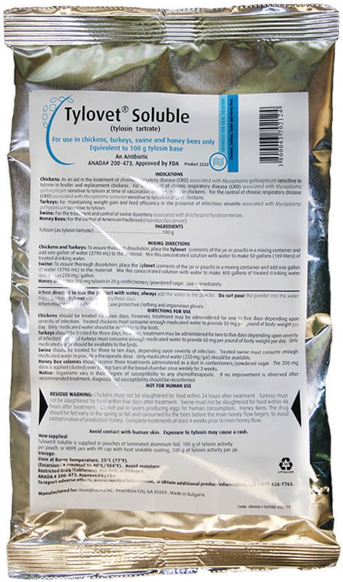 Rx Tylovet Soluble, 100 g (tylosin tartrate)