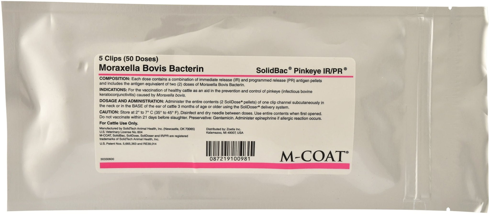 SolidBac Pinkeye IR/PR – Moraxella Bovine Bacterin for Cattle (SoliDoser Gun Sold Separately)