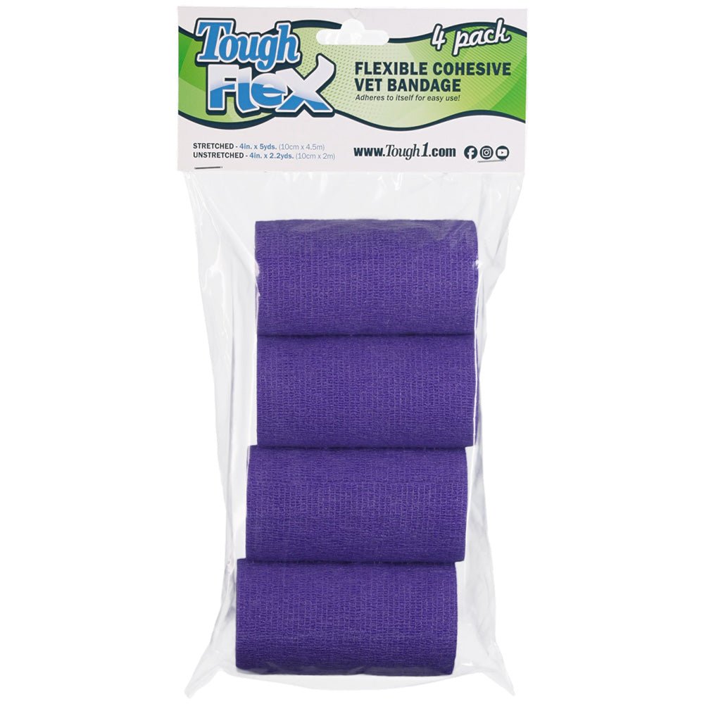Tough Flex 4" Flexible Cohesive Vet Bandages, 4 pk