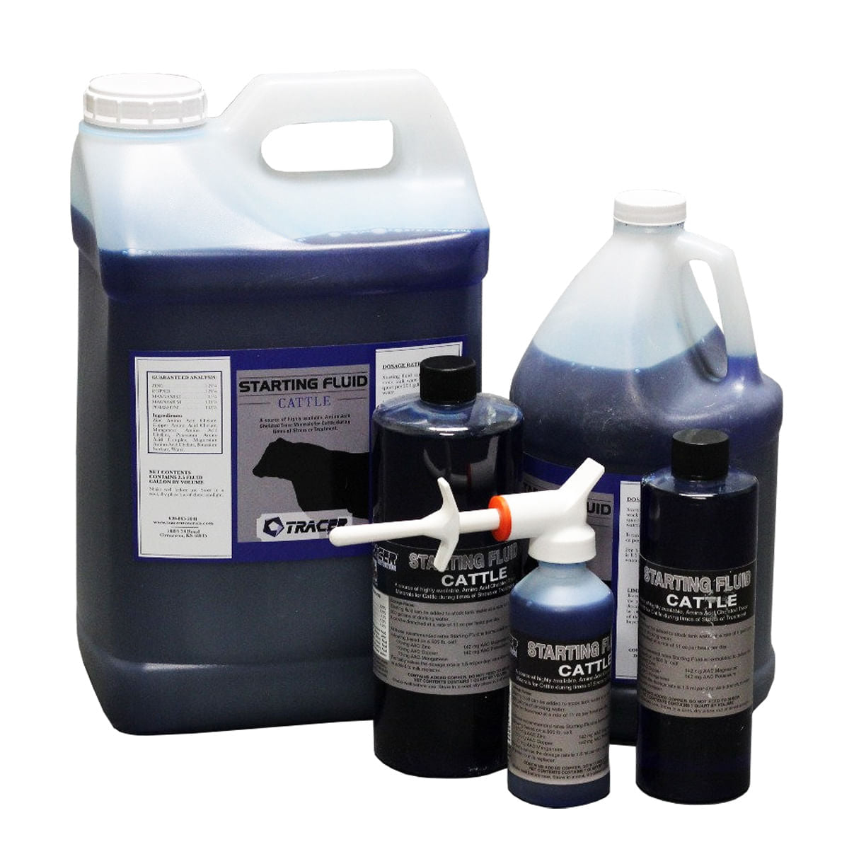 Tracer Starting Fluid Liquid Mineral Supplement for Horses, Swine, Cattle, Goats
